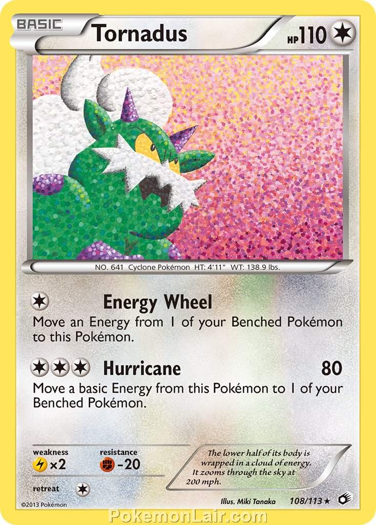 2013 Pokemon Trading Card Game Legendary Treasures Price List – 108 Tornadus