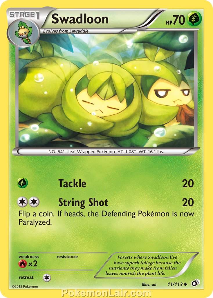 2013 Pokemon Trading Card Game Legendary Treasures Price List – 11 Swadloon