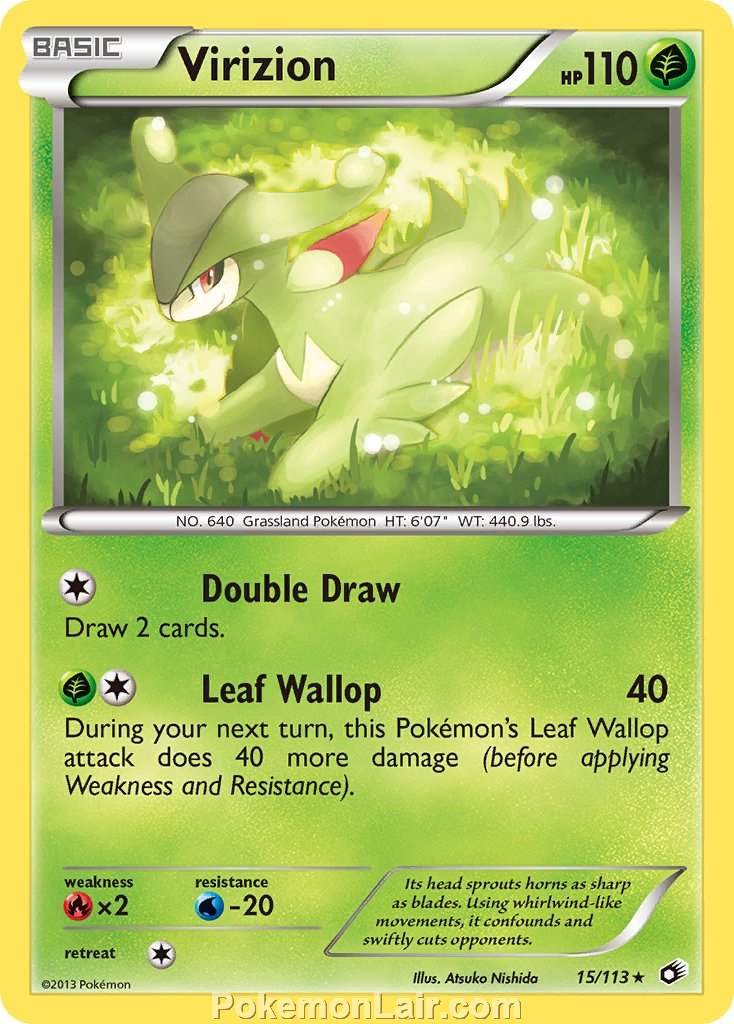 2013 Pokemon Trading Card Game Legendary Treasures Price List – 15 Virizion