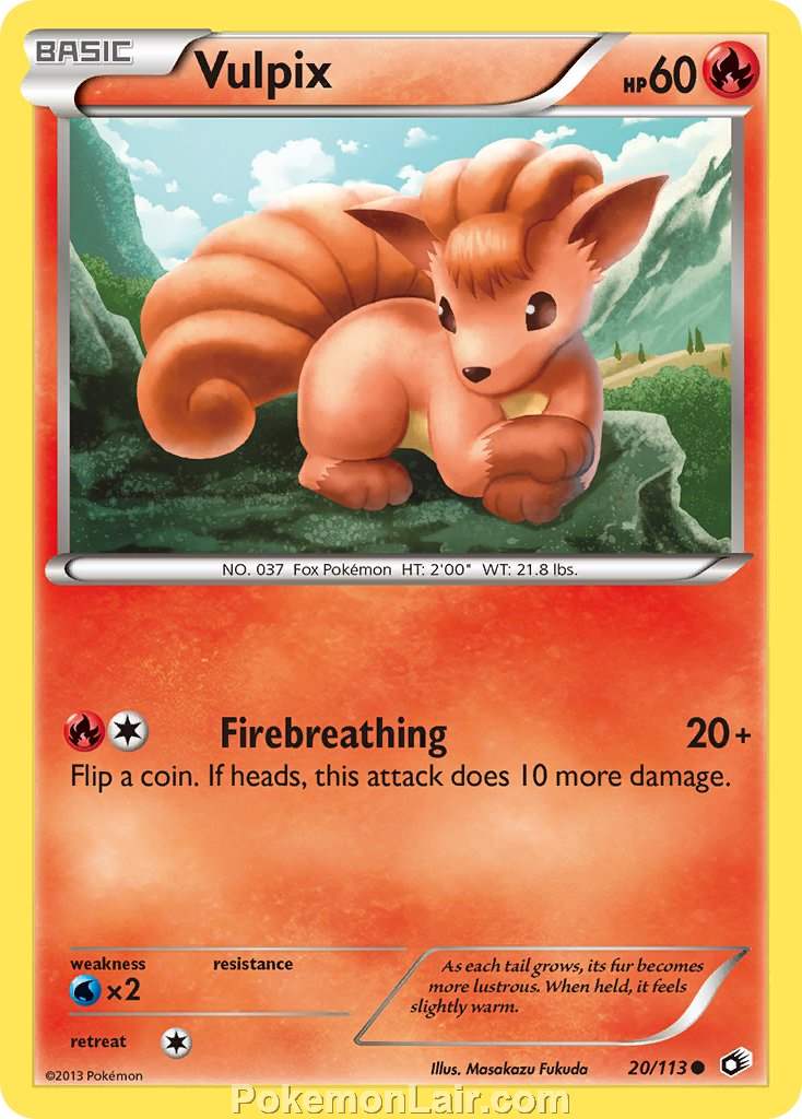 2013 Pokemon Trading Card Game Legendary Treasures Price List – 20 Vulpix