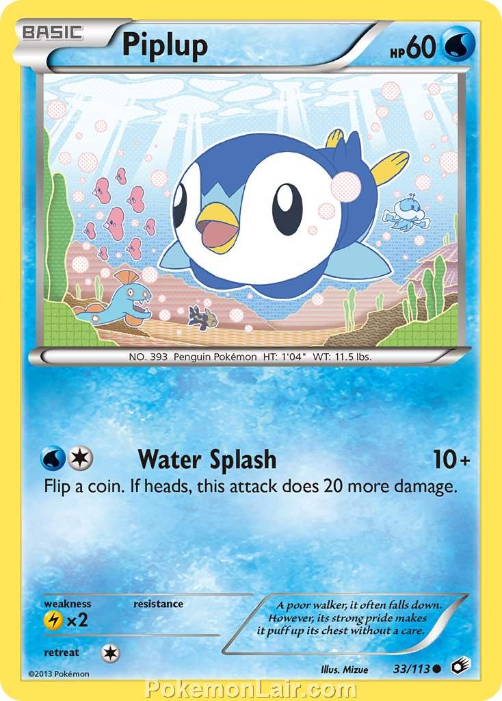 2013 Pokemon Trading Card Game Legendary Treasures Price List – 33 Piplup