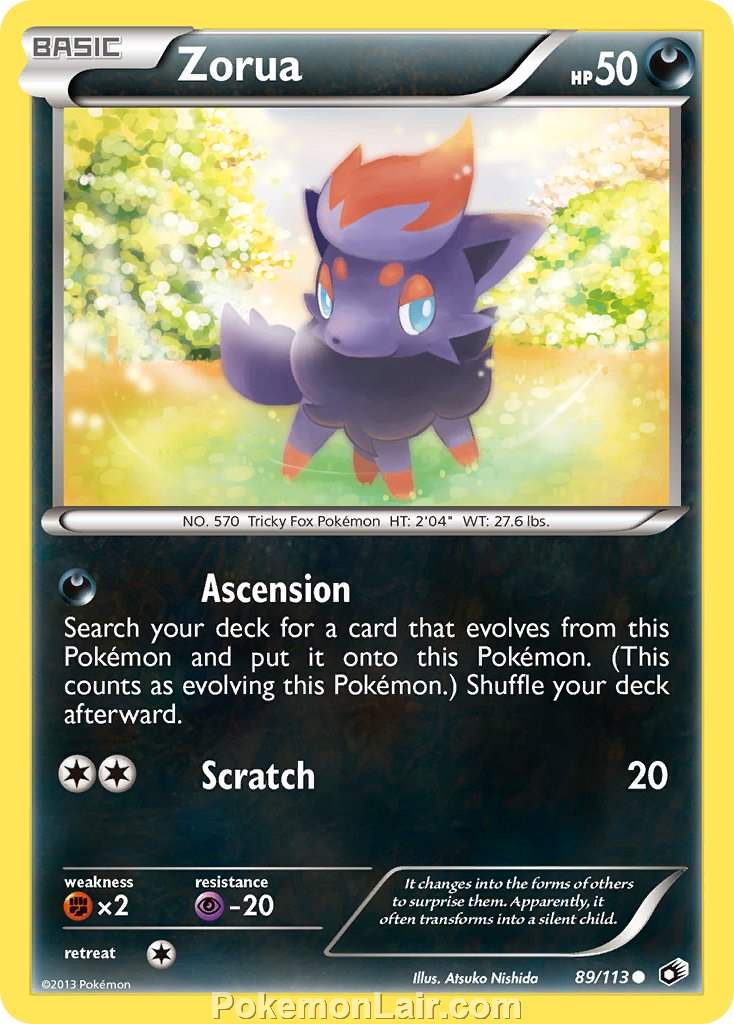 2013 Pokemon Trading Card Game Legendary Treasures Price List – 89 Zorua