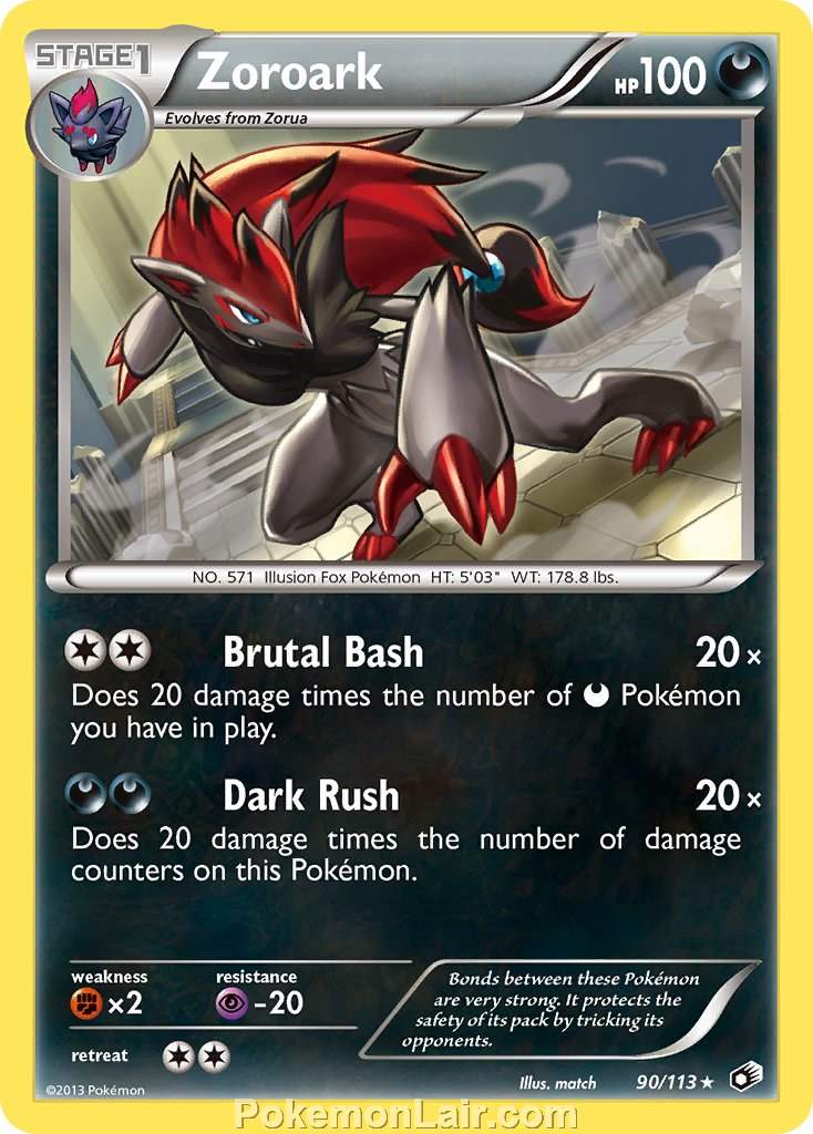 2013 Pokemon Trading Card Game Legendary Treasures Price List – 90 Zoroark