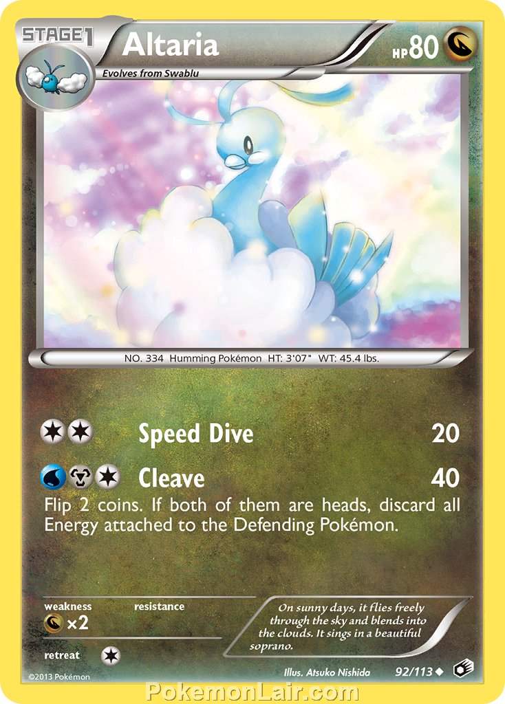 2013 Pokemon Trading Card Game Legendary Treasures Price List – 92 Altaria