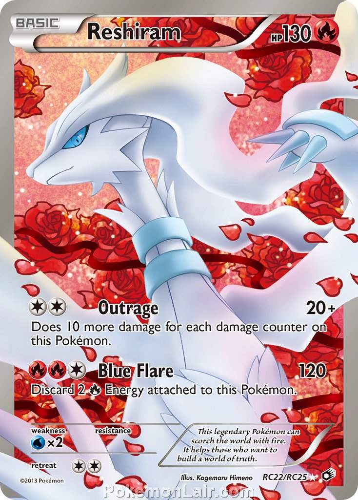 2013 Pokemon Trading Card Game Legendary Treasures Price List – RC22 Reshiram