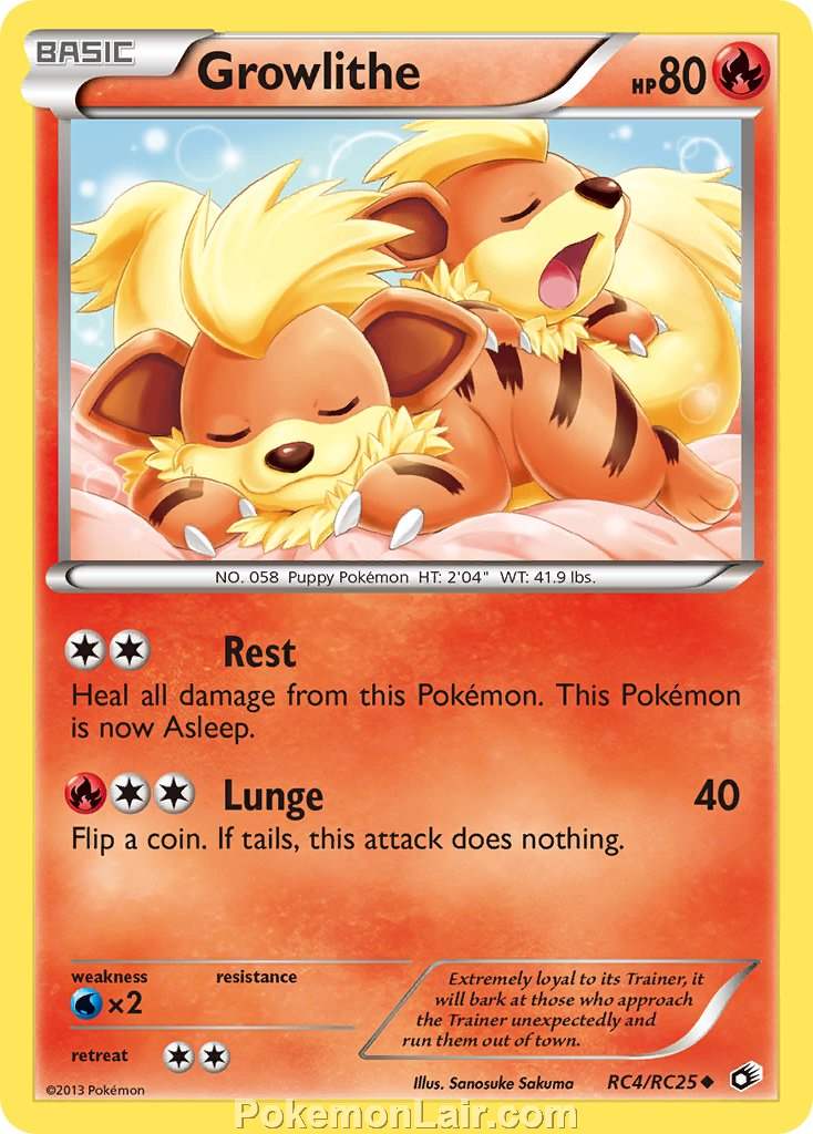 2013 Pokemon Trading Card Game Legendary Treasures Price List – RC4 Growlithe