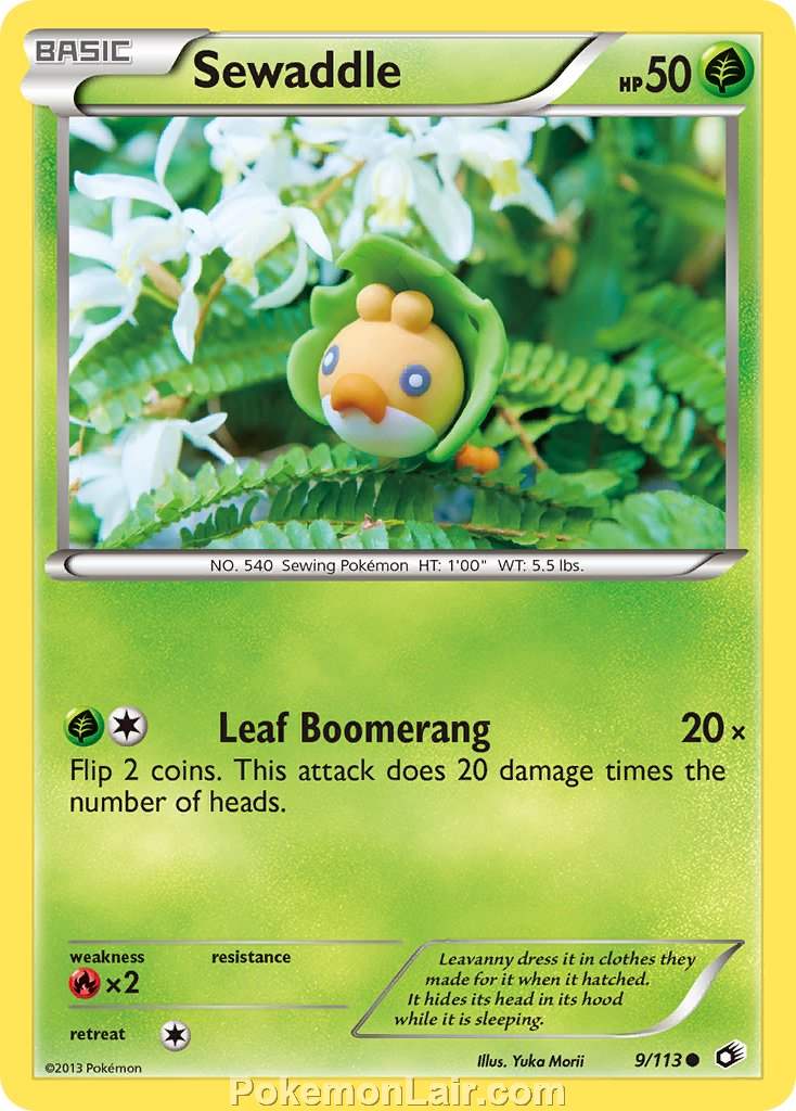 2013 Pokemon Trading Card Game Legendary Treasures Set – 09 Sewaddle