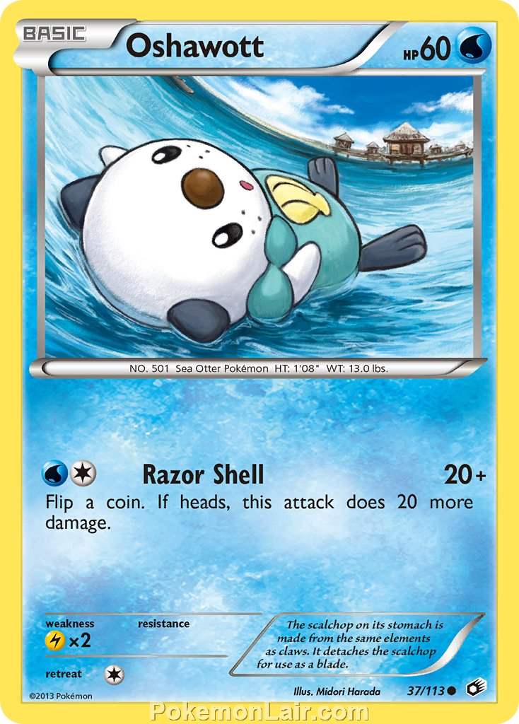 2013 Pokemon Trading Card Game Legendary Treasures Set – 37 Oshawott