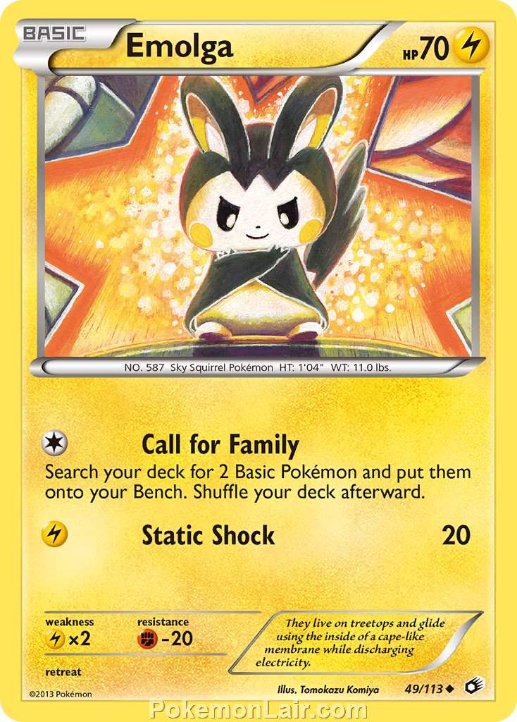2013 Pokemon Trading Card Game Legendary Treasures Set – 49 Emolga