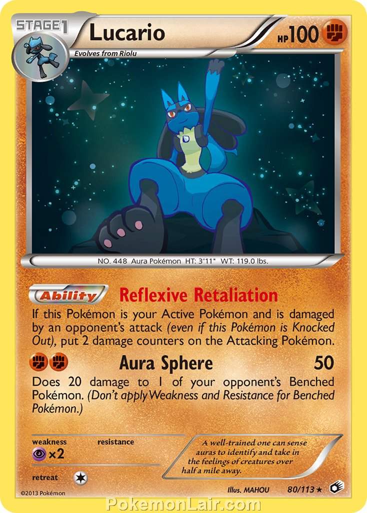 2013 Pokemon Trading Card Game Legendary Treasures Set – 80 Lucario