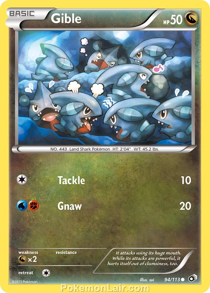 2013 Pokemon Trading Card Game Legendary Treasures Set – 94 Gible