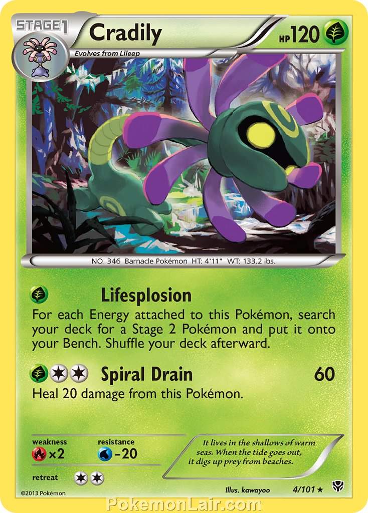 2013 Pokemon Trading Card Game Plasma Blast Price List – 04 Cradily