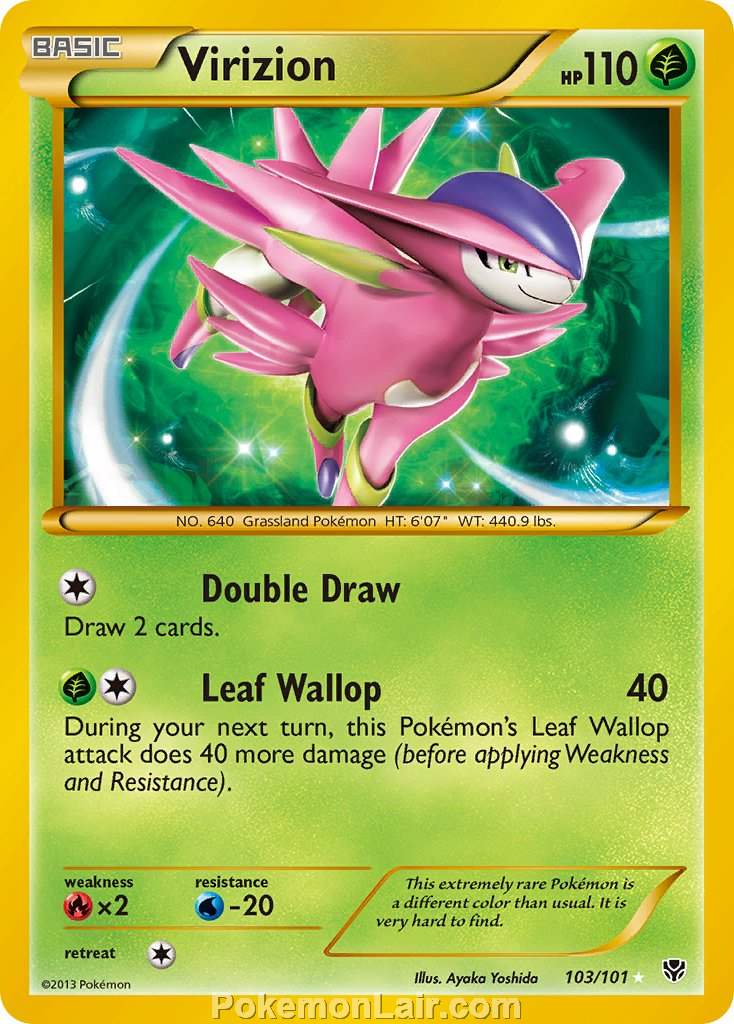 2013 Pokemon Trading Card Game Plasma Blast Price List – 103 Virizion