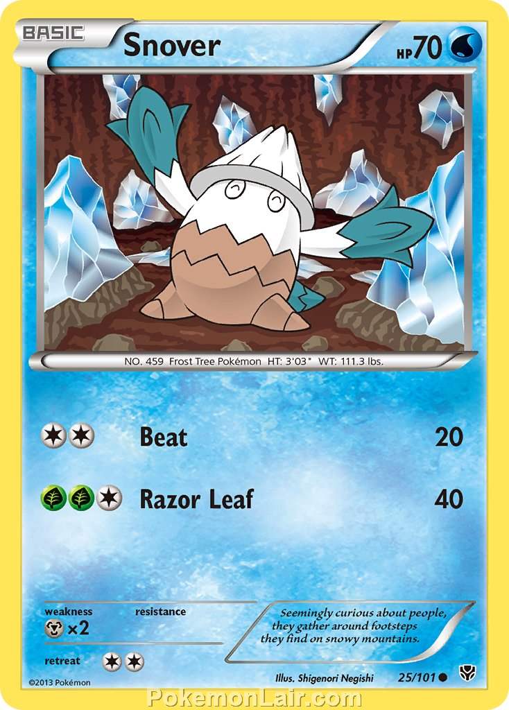 2013 Pokemon Trading Card Game Plasma Blast Price List – 25 Snover