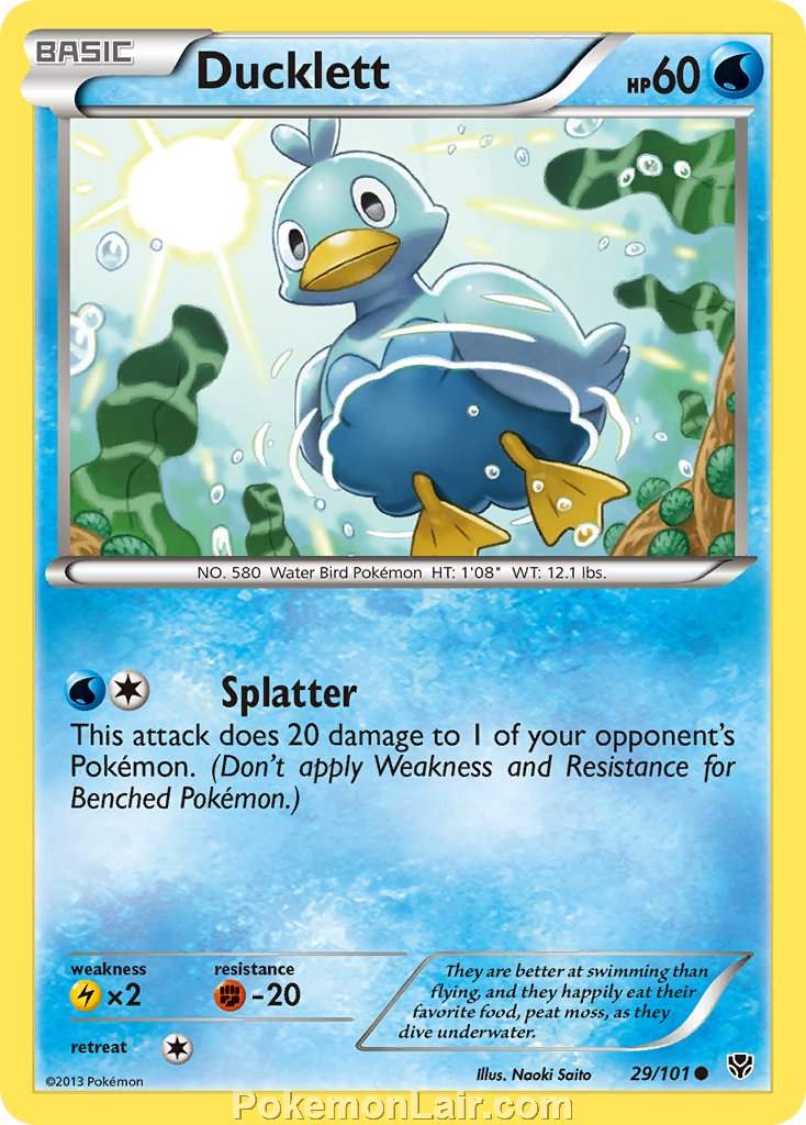 2013 Pokemon Trading Card Game Plasma Blast Price List – 29 Ducklett