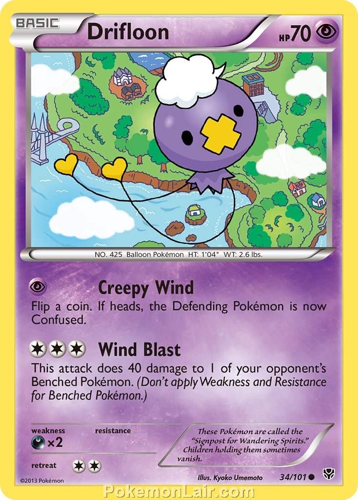 2013 Pokemon Trading Card Game Plasma Blast Price List – 34 Drifloon