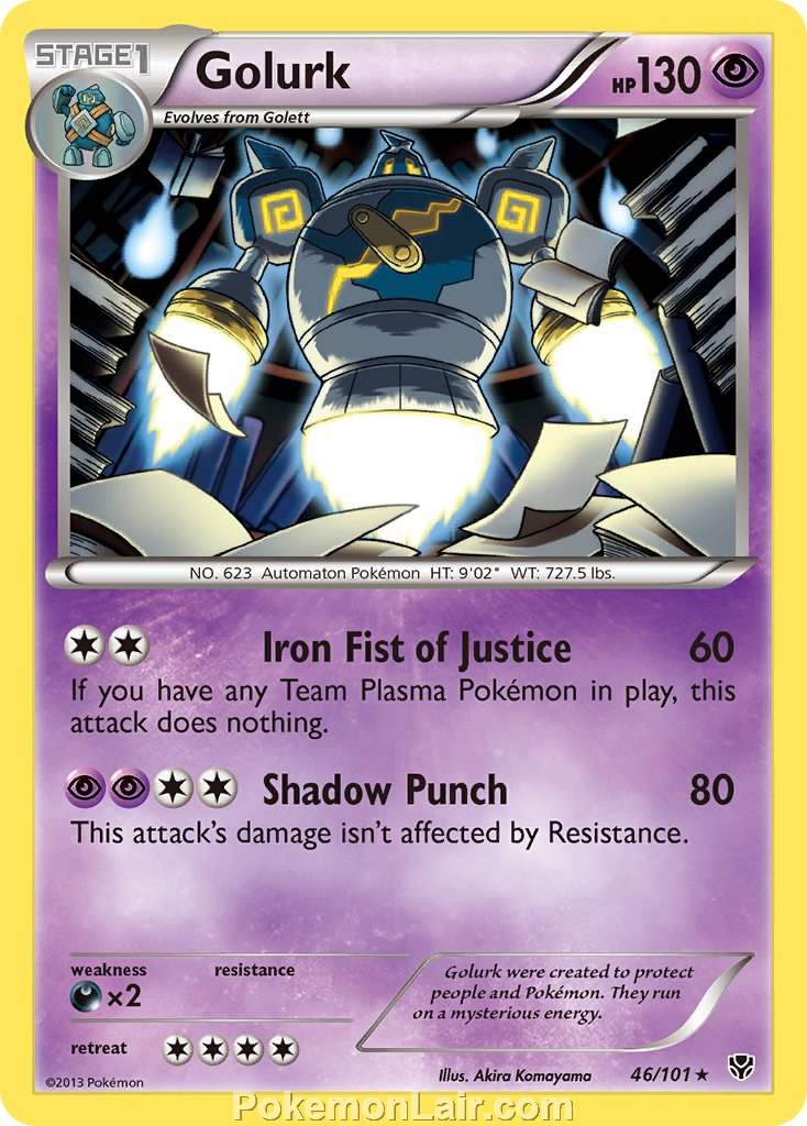 2013 Pokemon Trading Card Game Plasma Blast Price List – 46 Golurk