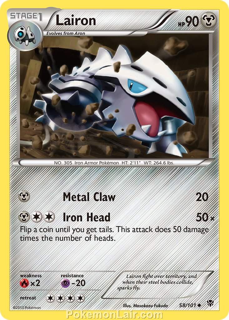 2013 Pokemon Trading Card Game Plasma Blast Price List – 58 Lairon