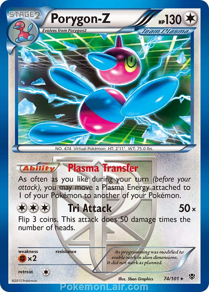 2013 Pokemon Trading Card Game Plasma Blast Price List – 74 Porygon Z