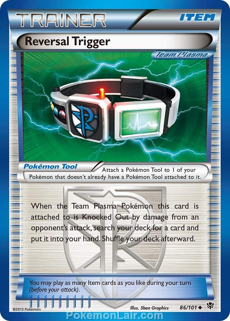 2013 Pokemon Trading Card Game Plasma Blast Price List – 86 Reversal Trigger