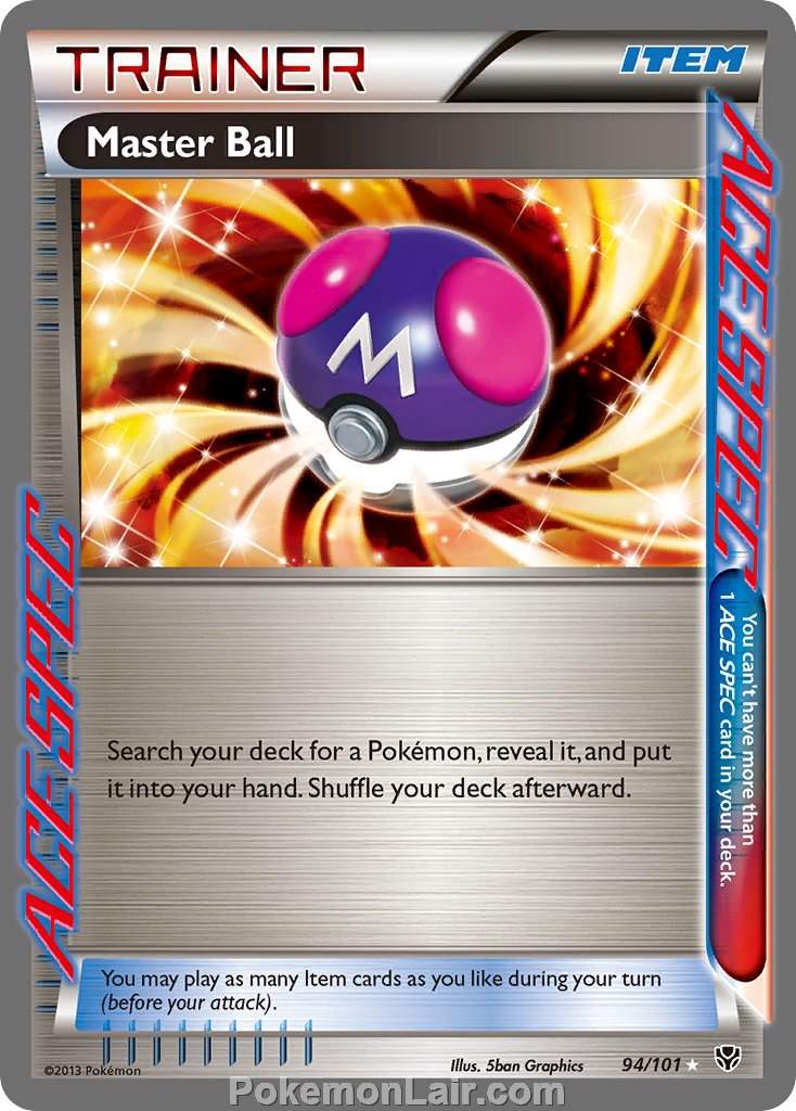 2013 Pokemon Trading Card Game Plasma Blast Price List – 94 Master Ball