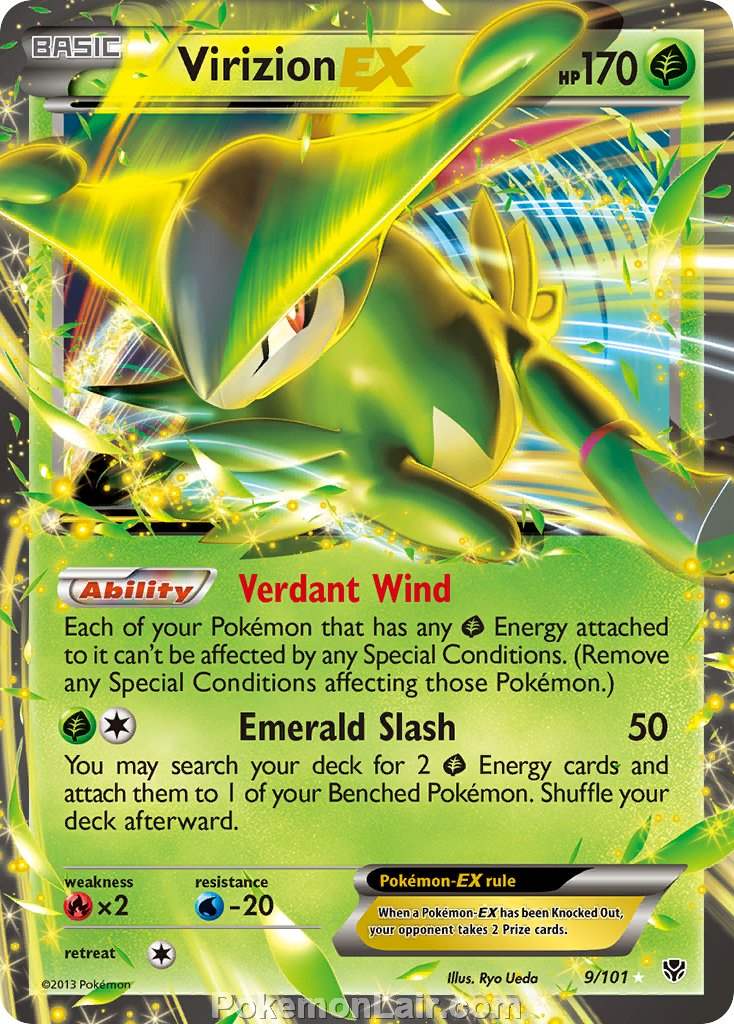2013 Pokemon Trading Card Game Plasma Blast Set – 09 Virizion EX