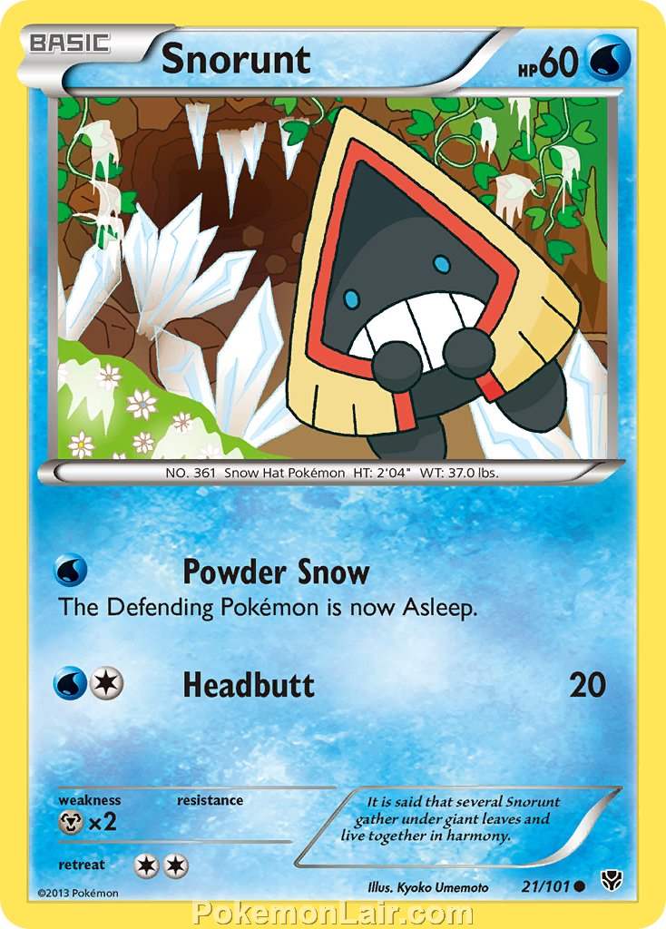 2013 Pokemon Trading Card Game Plasma Blast Set – 21 Snorunt