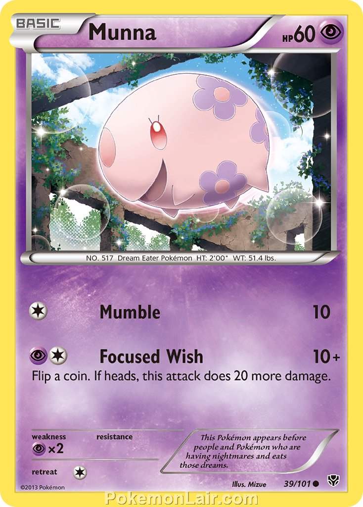2013 Pokemon Trading Card Game Plasma Blast Set – 39 Munna