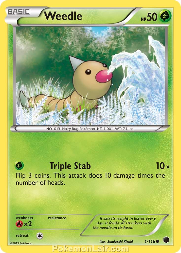 2013 Pokemon Trading Card Game Plasma Freeze Price List – 01 Weedle