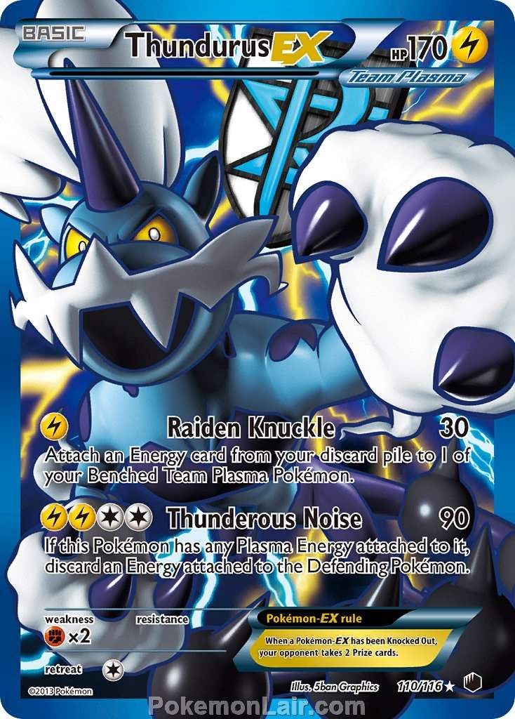 2013 Pokemon Trading Card Game Plasma Freeze Price List – 110 Thundurus EX