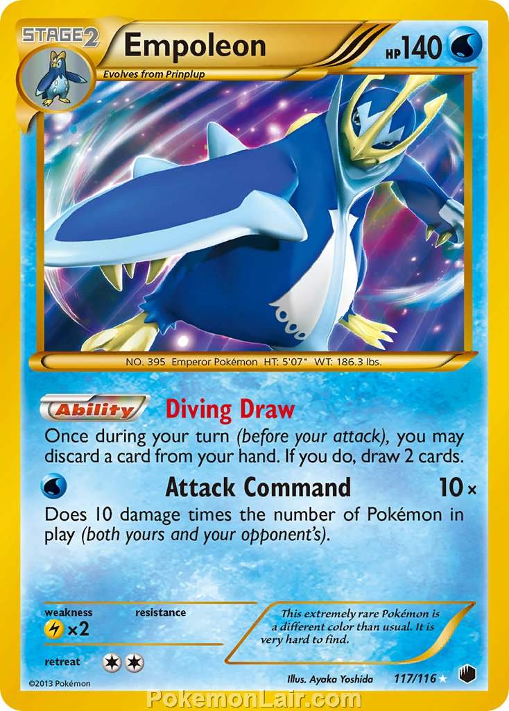 2013 Pokemon Trading Card Game Plasma Freeze Price List – 117 Empoleon