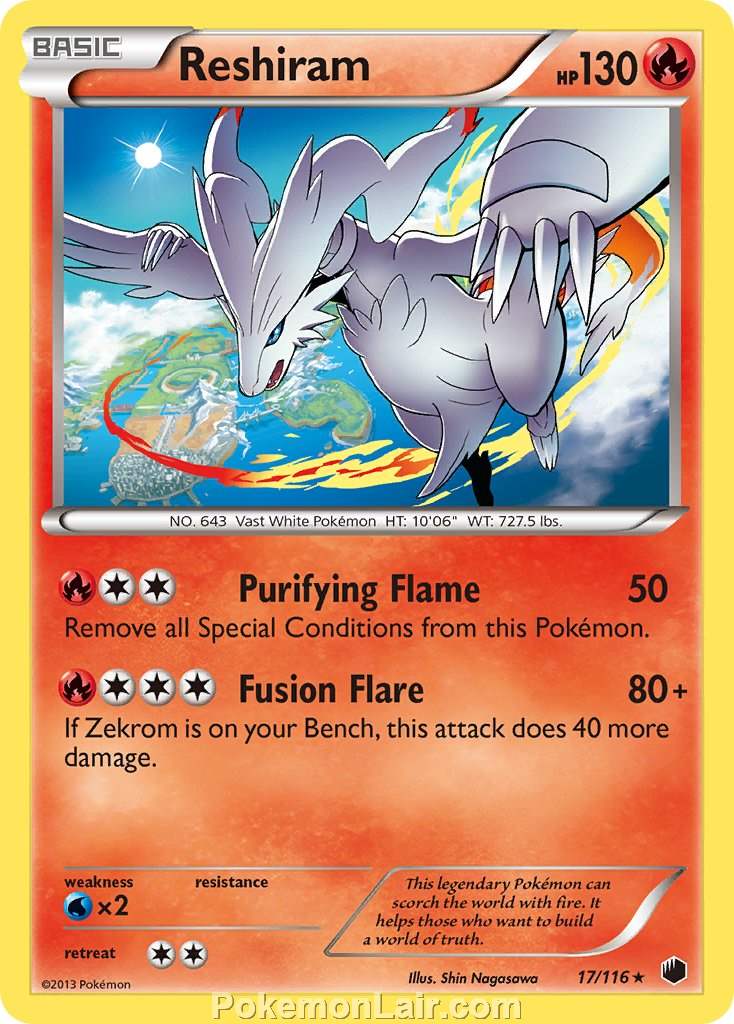 2013 Pokemon Trading Card Game Plasma Freeze Price List – 17 Reshiram