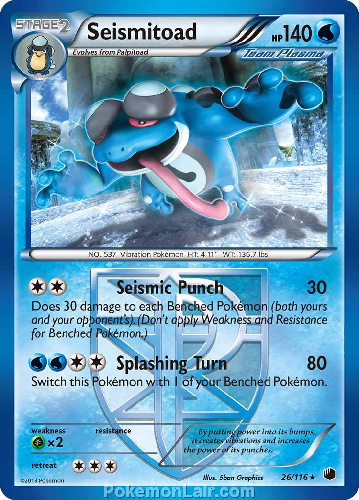 2013 Pokemon Trading Card Game Plasma Freeze Price List – 26 Seismitoad