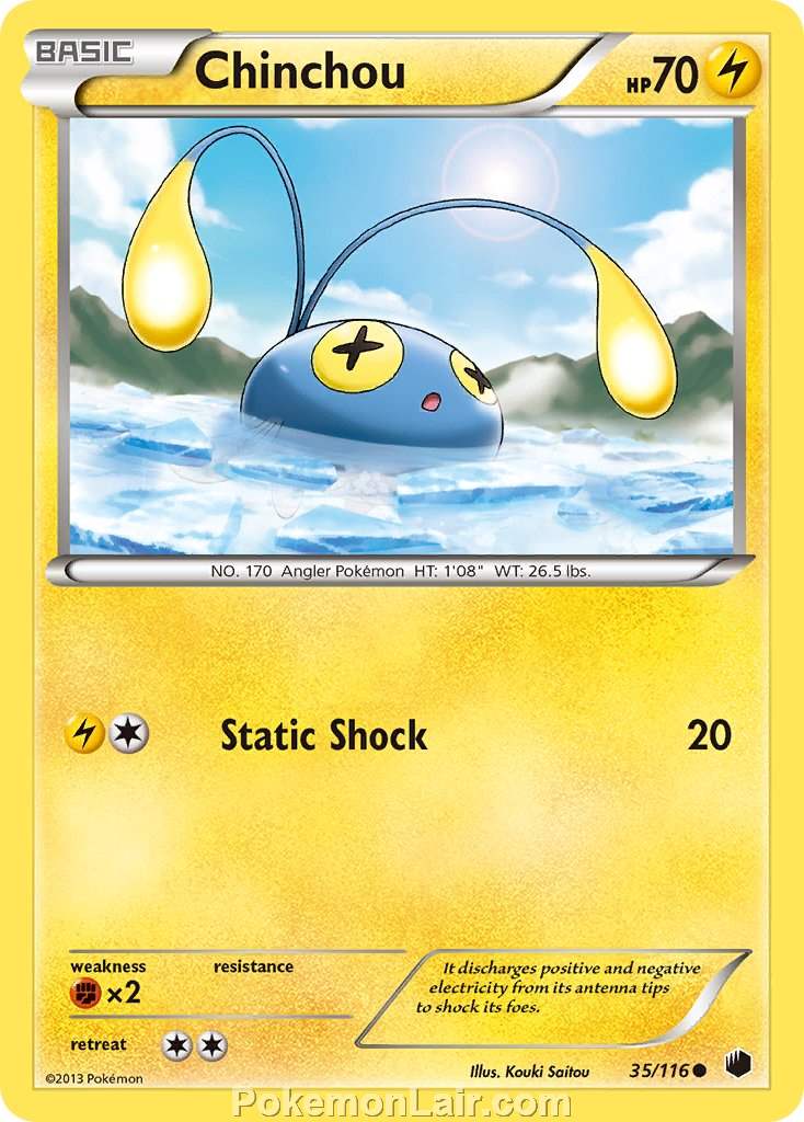 2013 Pokemon Trading Card Game Plasma Freeze Price List – 35 Chinchou