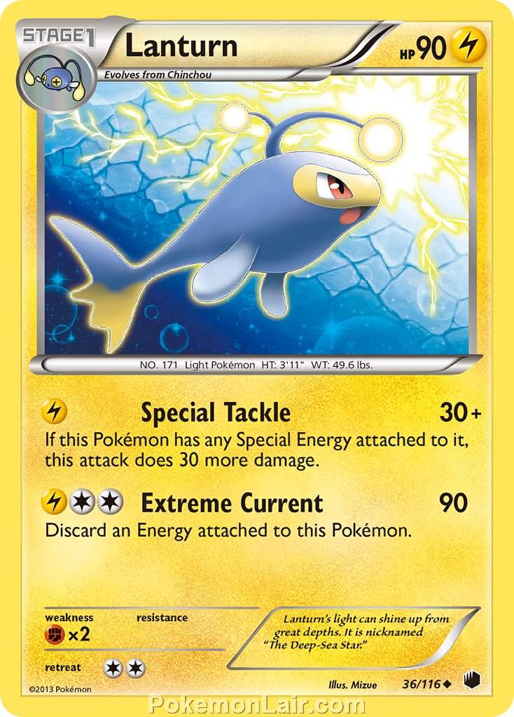 2013 Pokemon Trading Card Game Plasma Freeze Price List – 36 Lanturn