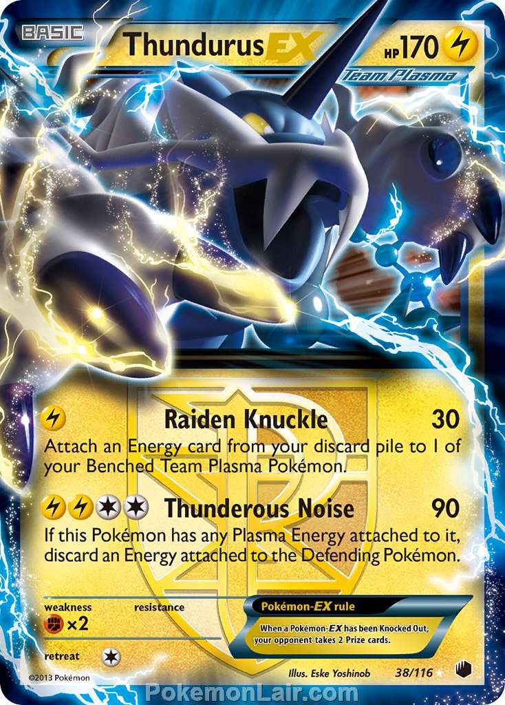 2013 Pokemon Trading Card Game Plasma Freeze Price List – 38 Thundurus EX