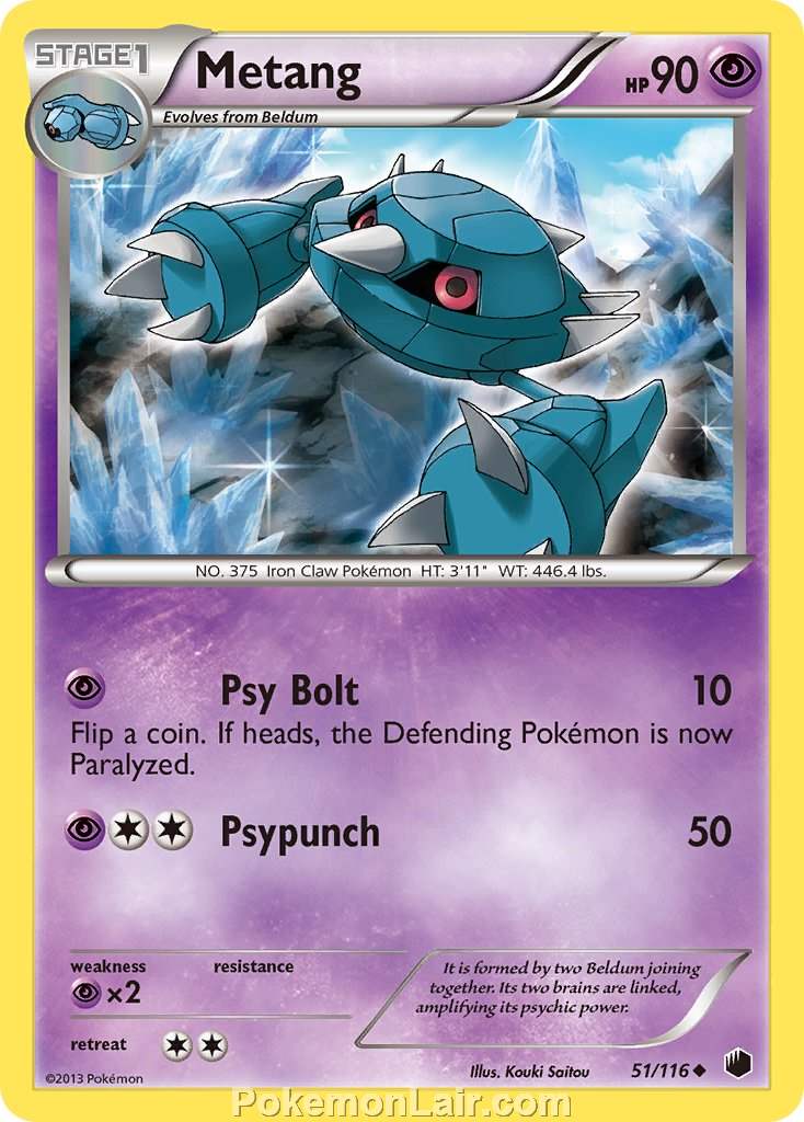 2013 Pokemon Trading Card Game Plasma Freeze Price List – 51 Metang