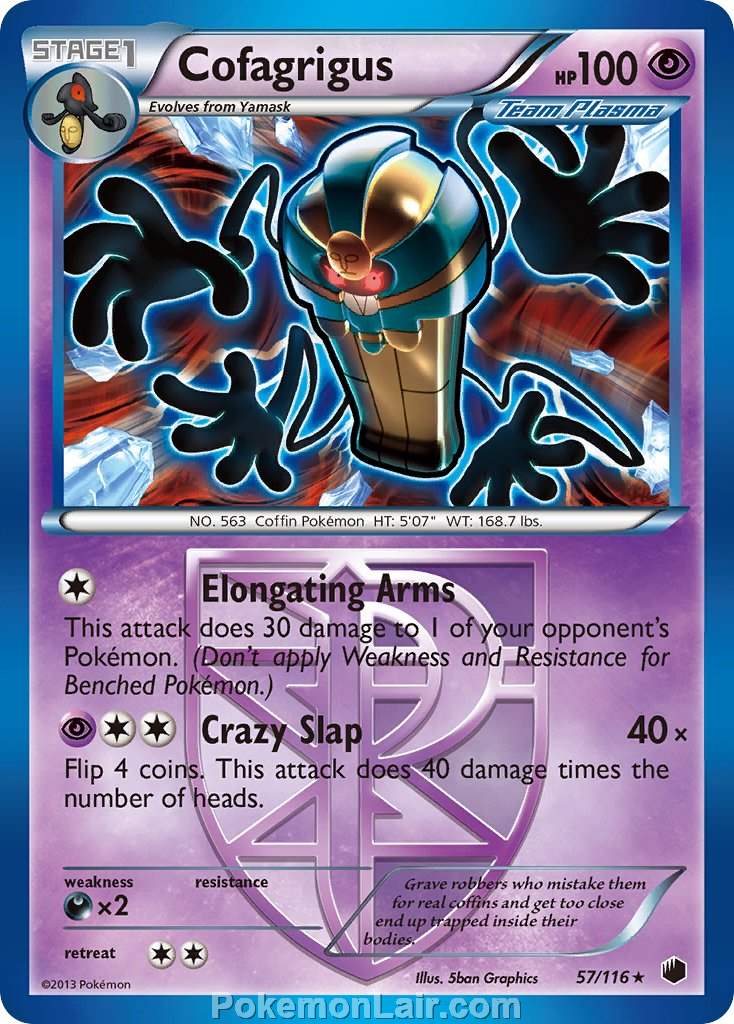 2013 Pokemon Trading Card Game Plasma Freeze Price List – 57 Cofagrigus