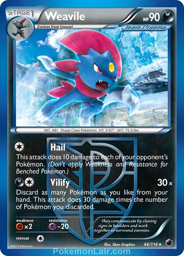 2013 Pokemon Trading Card Game Plasma Freeze Price List – 66 Weavile