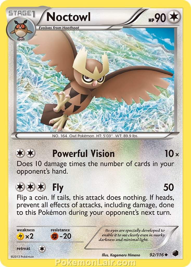 2013 Pokemon Trading Card Game Plasma Freeze Price List – 92 Noctowl