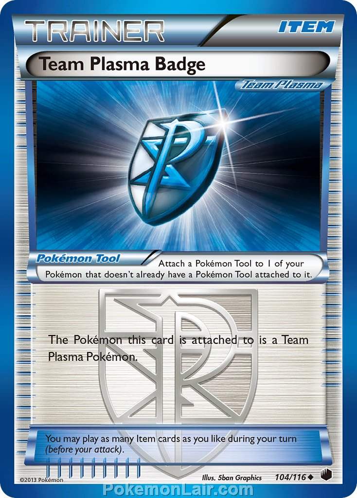2013 Pokemon Trading Card Game Plasma Freeze Set – 104 Team Plasma Badge
