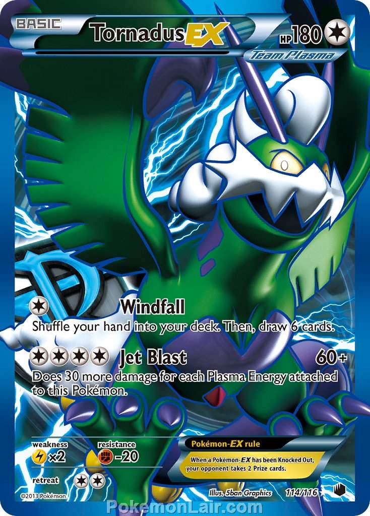 2013 Pokemon Trading Card Game Plasma Freeze Set – 114 Tornadus EX