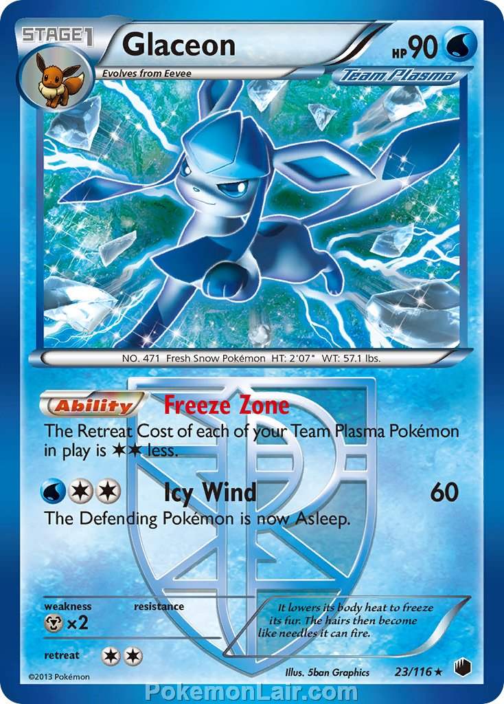 2013 Pokemon Trading Card Game Plasma Freeze Set – 23 Glaceon
