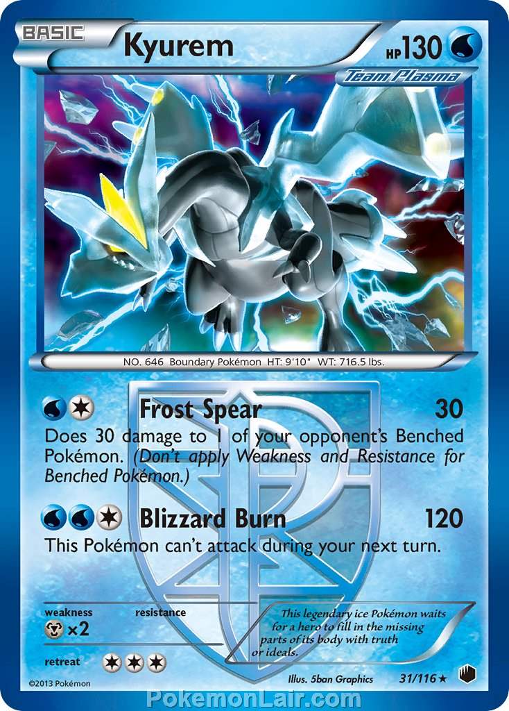 2013 Pokemon Trading Card Game Plasma Freeze Set – 31 Kyurem