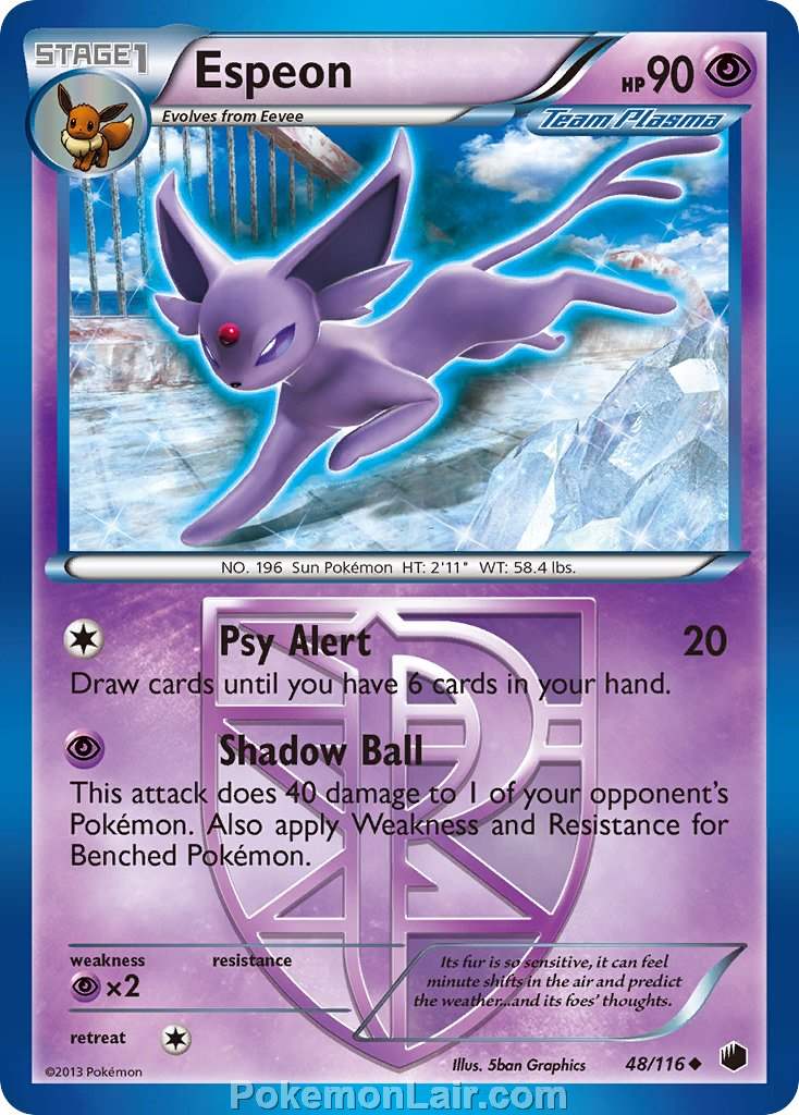 2013 Pokemon Trading Card Game Plasma Freeze Set – 48 Espeon