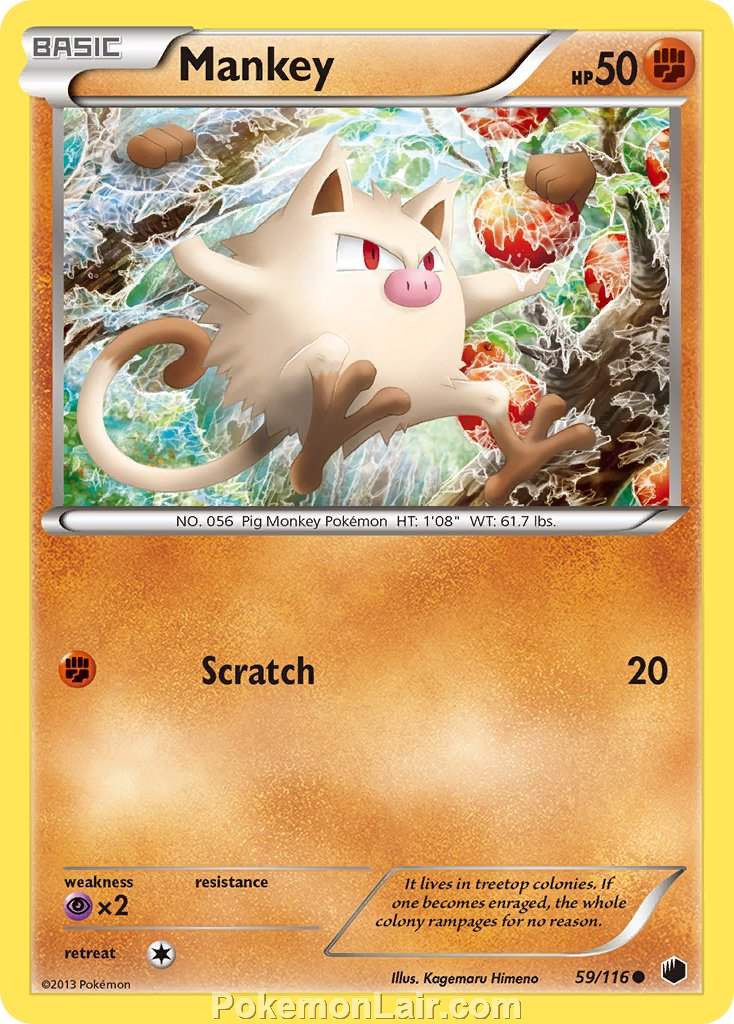 2013 Pokemon Trading Card Game Plasma Freeze Set – 59 Mankey