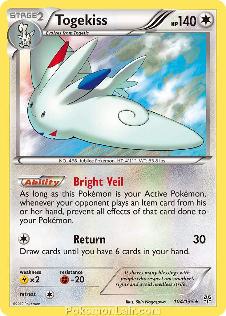 2013 Pokemon Trading Card Game Plasma Storm Price List – 104 Togekiss