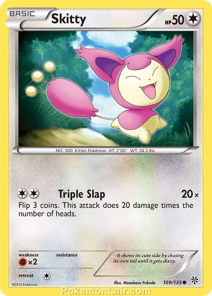 2013 Pokemon Trading Card Game Plasma Storm Price List – 109 Skitty