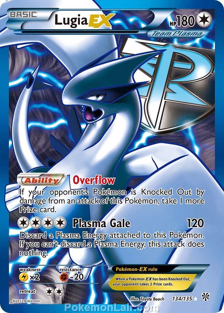 2013 Pokemon Trading Card Game Plasma Storm Price List – 134 Lugia EX