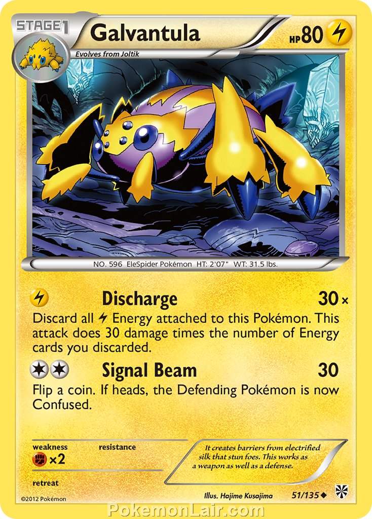 2013 Pokemon Trading Card Game Plasma Storm Price List – 51 Galvantula